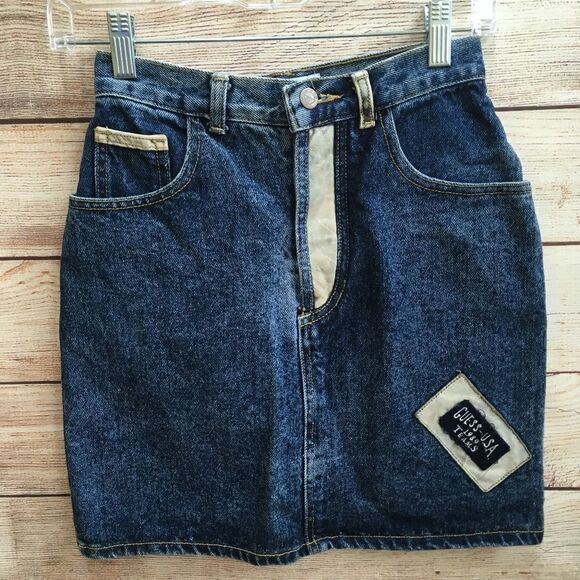 VINTAGE GUESS‎ BY GEORGES MARCIANO JEANS SKIRT - Picture 1 of 6